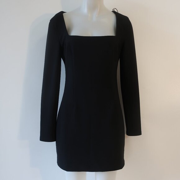 NWT Womens Elliatt Black Square Neck Alrles Mini Dress M - Picture 2 of 12